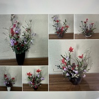 春の花ブーケとアレンジメント
